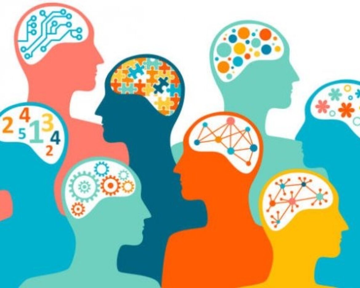 diverse group of latino families learning about neurodiversity, psychological diagram showing neurodiversity as a spectrum of brain function, selenia indhira bobadilla psychologist presenting on latino mental health, children with autism playing in a culturally supportive environment